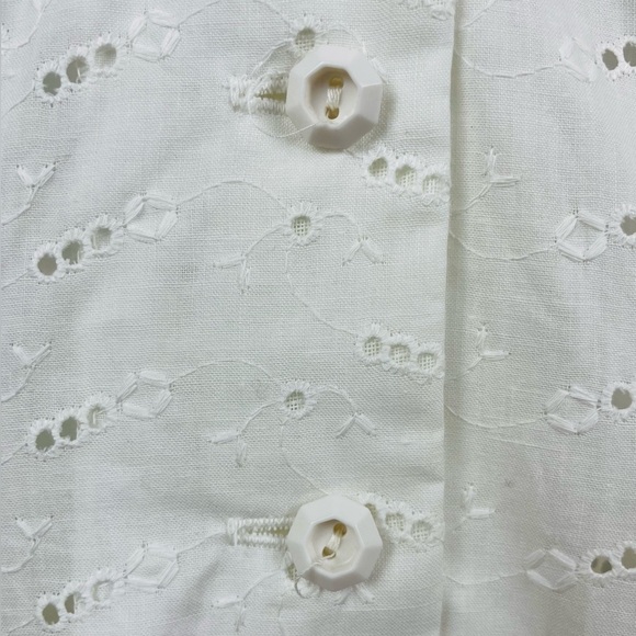 RARE! NEW Vintage 70s DEADSTOCK White Eyelet Cottagecore Maxi Dress Size XS/ 5.5 - Picture 11 of 12